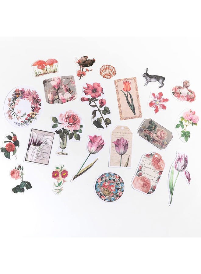 Alideco 200pcs Vintage Scrapbook Supplies Kit Kawaii Mushrooms, Flowers Scrapbooking Paper Washi Bullet Journals Planners Collage Album Aesthetic Cottagecore - Image 4