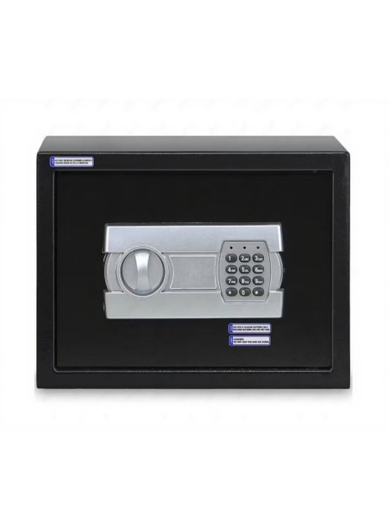 Safe Box for Home Office with Key and Pin Code Keypad for Cash Documents Jewelry Passports (25x35x25cm) Black