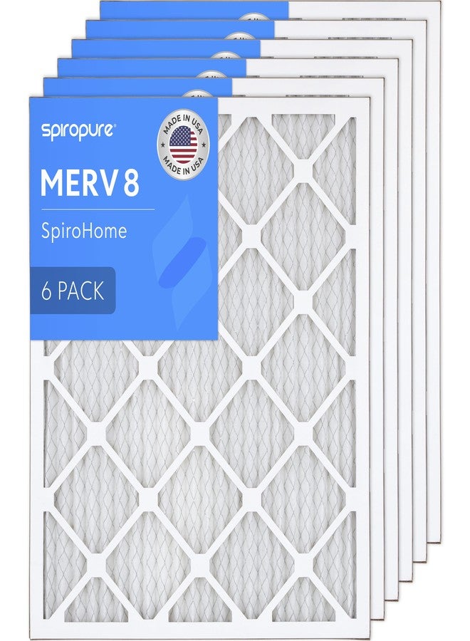SpiroPure فلاتر هواء مطوية SpiroPure 21X24X1 MERV 8 - صنع في الولايات المتحدة الأمريكية (عبوة من 6 فلاتر) - Image 1