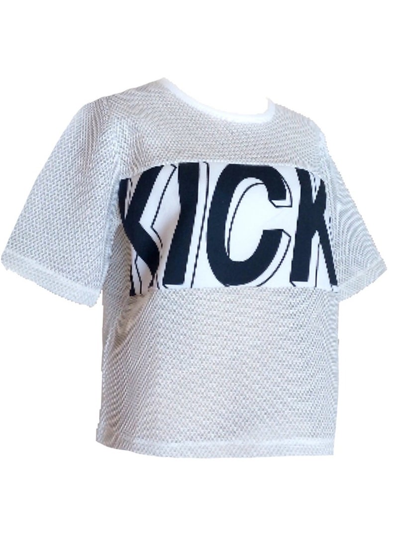 Generic - Women printed kick net foam t-shirt oversized top - Image 1