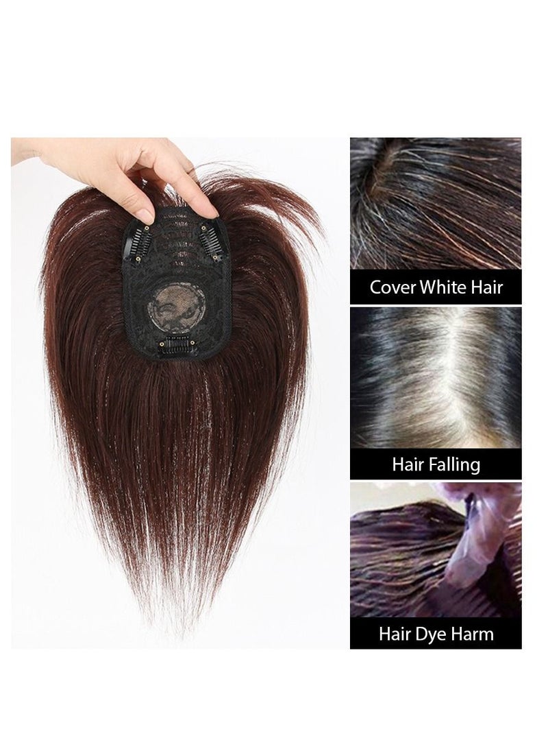 Estelle One piece real hair head cover white hair replacement piece fluffy hair increase volume ladies wig block Nature Black - Image 2