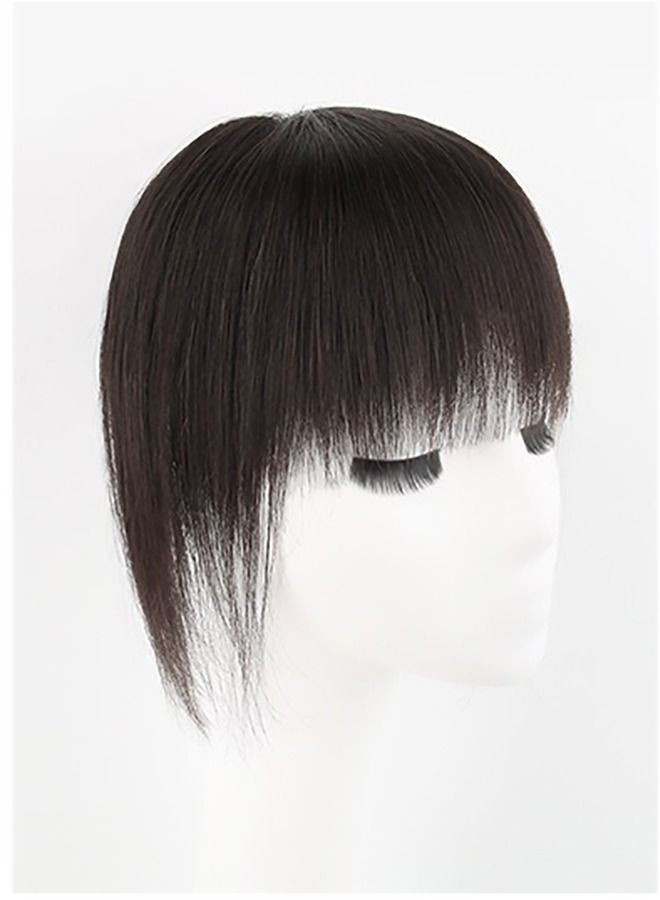 Estelle One piece real hair head cover white hair replacement piece fluffy hair increase volume ladies wig block Nature Black - Image 1