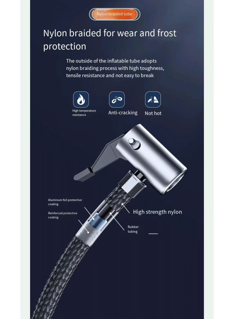 Tire Inflator Portable Air Compressor - Upgraded 2000 mAh Automotive Air Pump -150 PSI Electric Tire Inflator - Cordless Tire Pump with Pressure Gauge Emergency Light Suitable for Electric Motors, B - Image 4