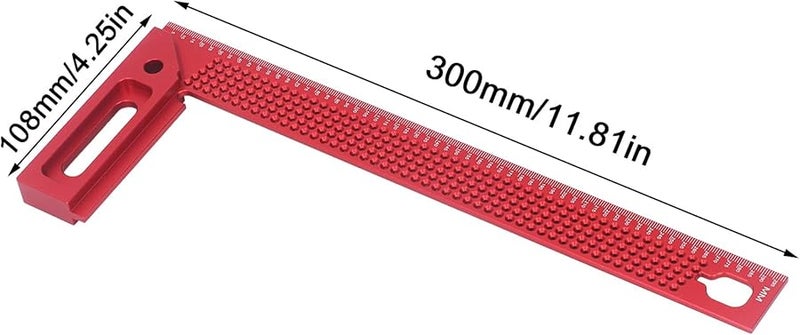 45 90 درجة زاوية قائمة سكريبير 300 مم قياس النجارة تخطيط مسطرة وضع العلامات - Image 3