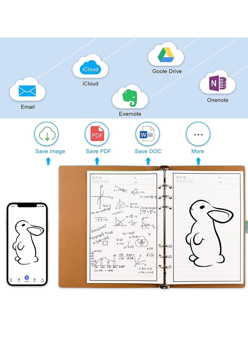 SYOSI - Reusable Notebooks   Stone Paper Waterproof Spiral Notebooks, A5 Wirebound Ruled Sketch Book Notepad Diary Memo Planner with 1 Pen 9.05''×6.69' - Image 1