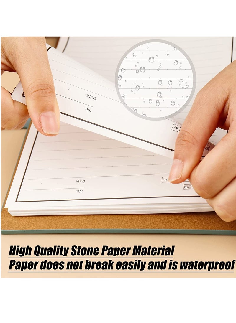 SYOSI - Reusable Notebooks   Stone Paper Waterproof Spiral Notebooks, A5 Wirebound Ruled Sketch Book Notepad Diary Memo Planner with 1 Pen 9.05''×6.69' - Image 1