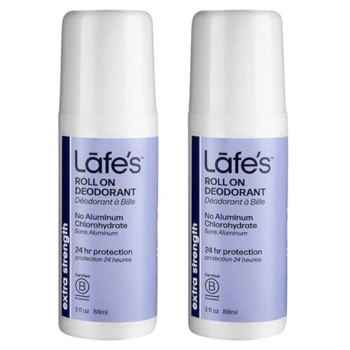 Lafes Natural Deodorant  3oz RollOn Aluminum Free Natural Deodorant for Men  Women  Paraben Free  Baking Soda Free with 24Hour Protection  Extra Strength