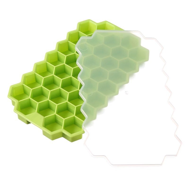 37 Grid Honeycomb Ice Cube Tray with Lid, BPA Free, Easy Release, Quick Freeze - Image 3