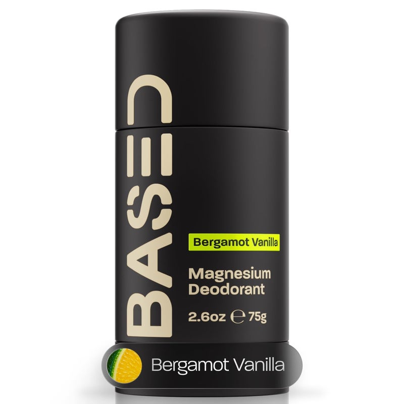 Based Bodyworks BASED Performance Deodorant For Men, All Day Odor Protection, Aluminum Free with Magnesium, Beeswax & Shea Butter, Paraben-Free, Phthalate-Free, Naturally-Derived Bergamot Vanilla Scent - Image 1