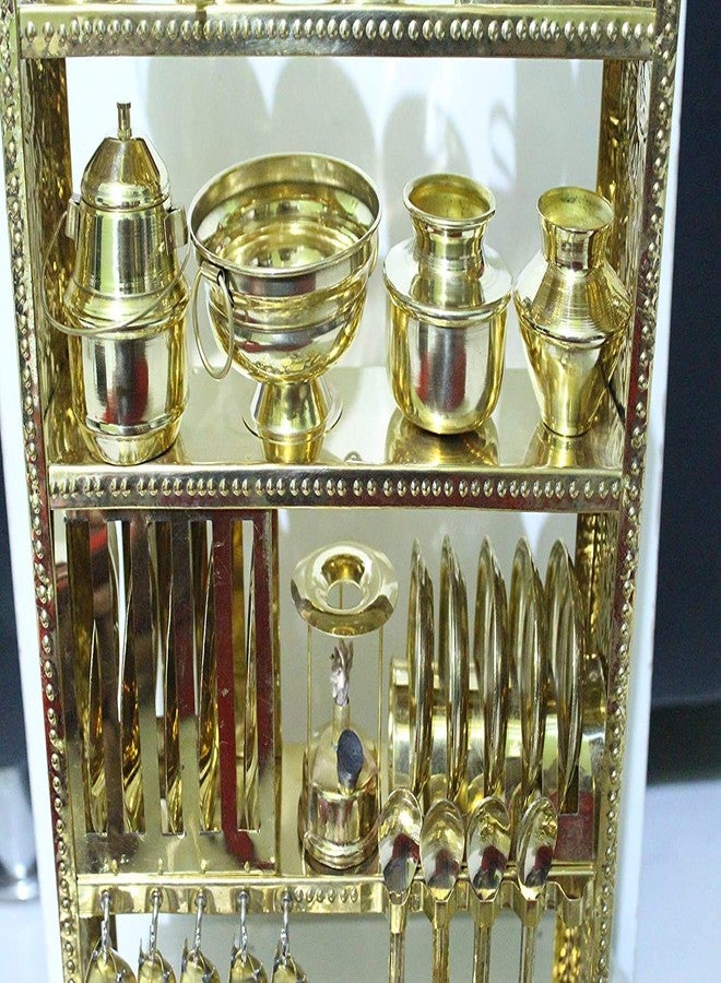 Tirtha Enterprises Miniature Brass Kitchen Toy Set bhatukali Non Toxic Indian Kitchen Set Great Kitchen Toys for Girls (Kid's Love Kitchen Set) Indoor Game,Best for Gift/Return Gift - Image 4
