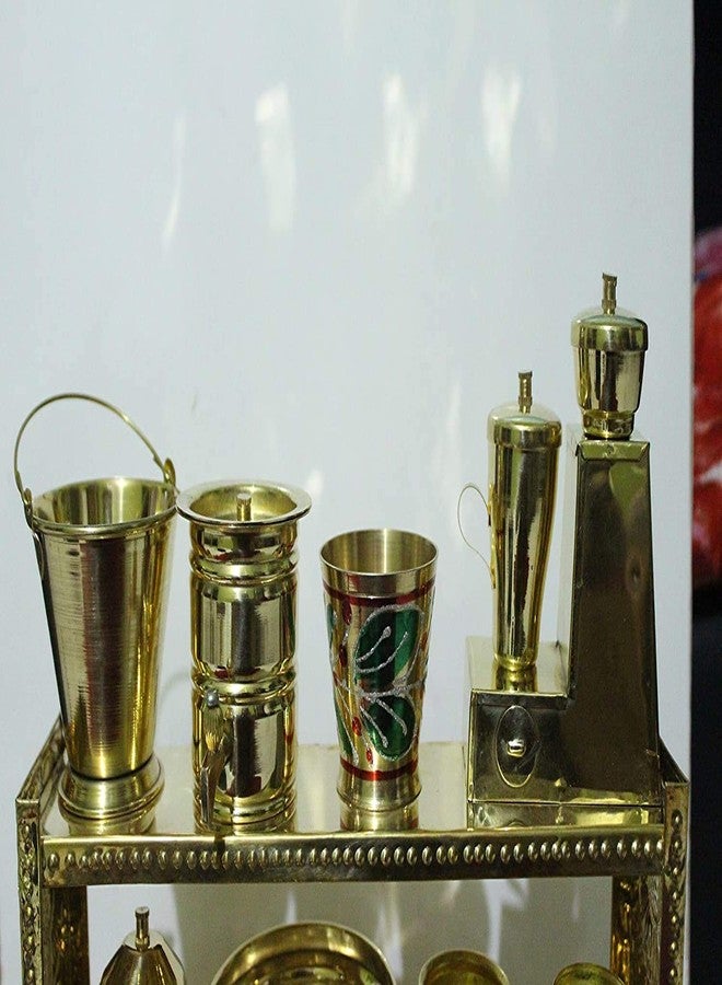 Tirtha Enterprises Miniature Brass Kitchen Toy Set bhatukali Non Toxic Indian Kitchen Set Great Kitchen Toys for Girls (Kid's Love Kitchen Set) Indoor Game,Best for Gift/Return Gift - Image 3