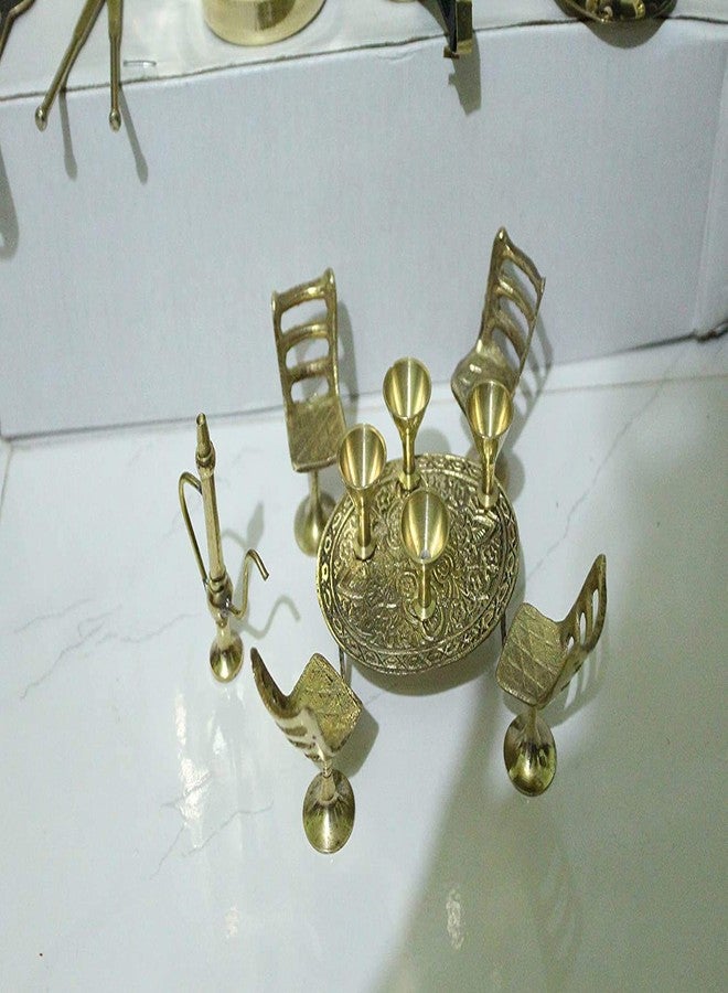 Tirtha Enterprises Miniature Brass Kitchen Toy Set bhatukali Non Toxic Indian Kitchen Set Great Kitchen Toys for Girls (Kid's Love Kitchen Set) Indoor Game,Best for Gift/Return Gift - Image 5