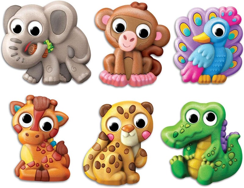 4M Mould & Paint Googly Eyes Animals, Arts and Crafts Kit to Create and Paint 6 Fridge Magnets or Badges, for Boys and Girls Ages 5-12 Years - Image 2