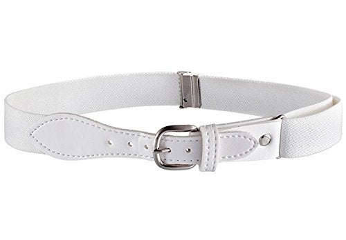 Buyless Fashion Kids and Toddler Adjustable Elastic Stretch Belt with Leather Closure - KBLT100-White - Image 1
