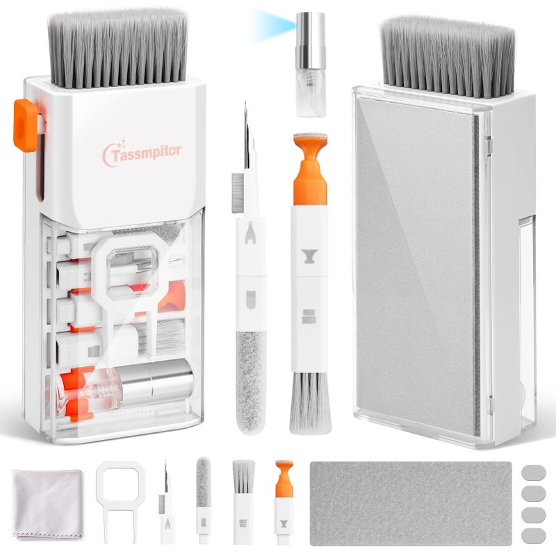 Tassmpitor Laptop Cleaning Kit Keyboard Cleaner, Keyboard Cleaning Kit Electronics Cleaner Tool for MacBook iPad Phone iPhone Pro, Brush Tool for Tablet Computer PC Monitor Camera Lens Earbuds, White - Image 1