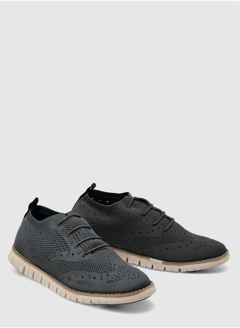 Robert Wood Knitted Casual Lace Ups