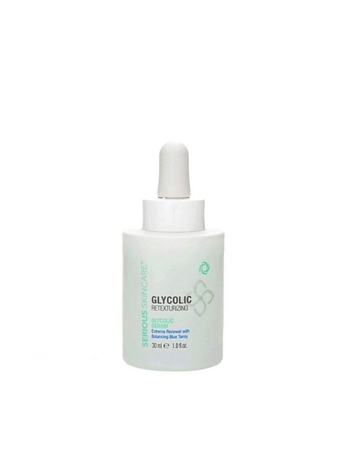 Serious Skincare - Glycolic Retexturizing Serum with Balancing Blue Tansy Extract 1 oz. - Diminish Fine Lines & Wrinkles -Refine, Smooth & Soften Skin - Glycolic Acid - Anti-Aging - For Women and Men - Image 1