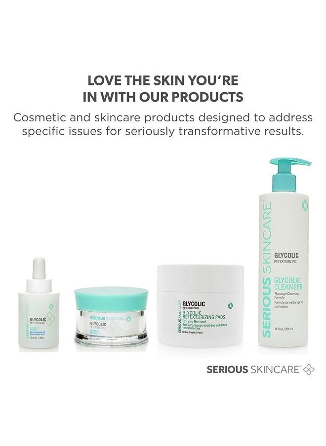 Serious Skincare - Glycolic Retexturizing Serum with Balancing Blue Tansy Extract 1 oz. - Diminish Fine Lines & Wrinkles -Refine, Smooth & Soften Skin - Glycolic Acid - Anti-Aging - For Women and Men - Image 1