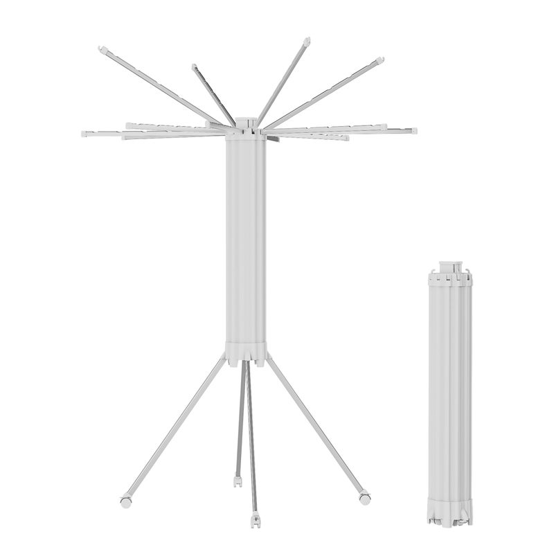 JOOM 4 Legs Single Layer Clothes Drying Rack, Garment Rack Portable and Foldable Space Saving Laundry Drying Rack - Drying Rack Clothing Floor Folding Balcony Bedroom Household Aluminum - Image 1