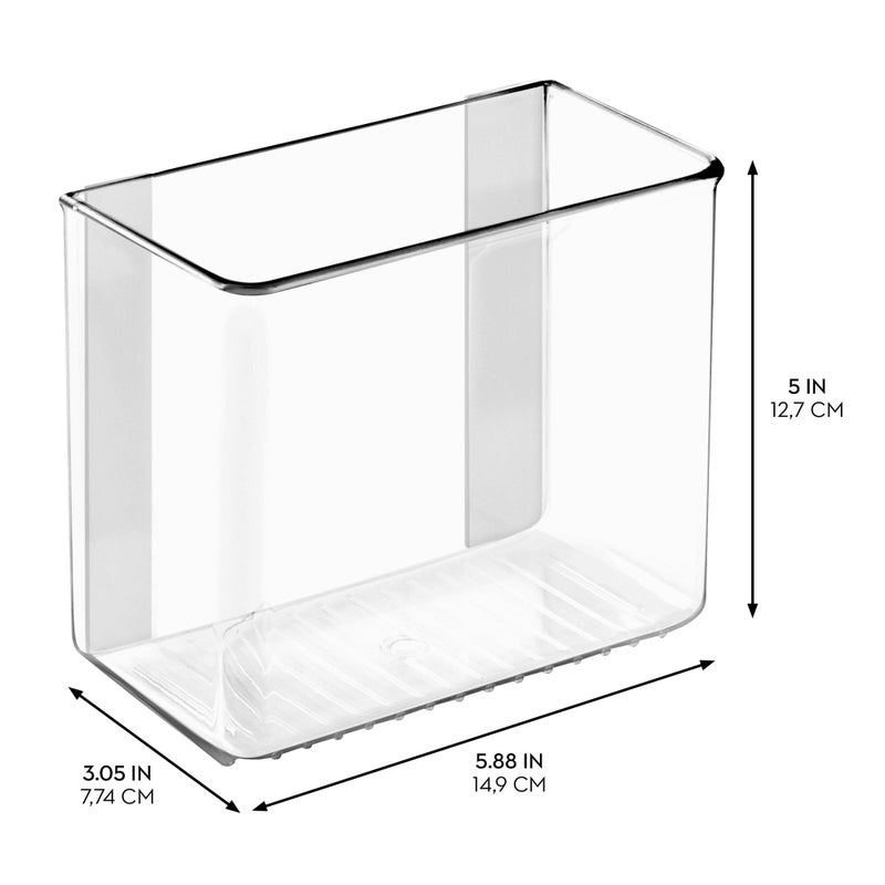 iDesign Adhesive Organizer Bin - Damage-Free Hanging for Kitchen, Bathroom, or Office - Set of 4 - Clear - Image 2