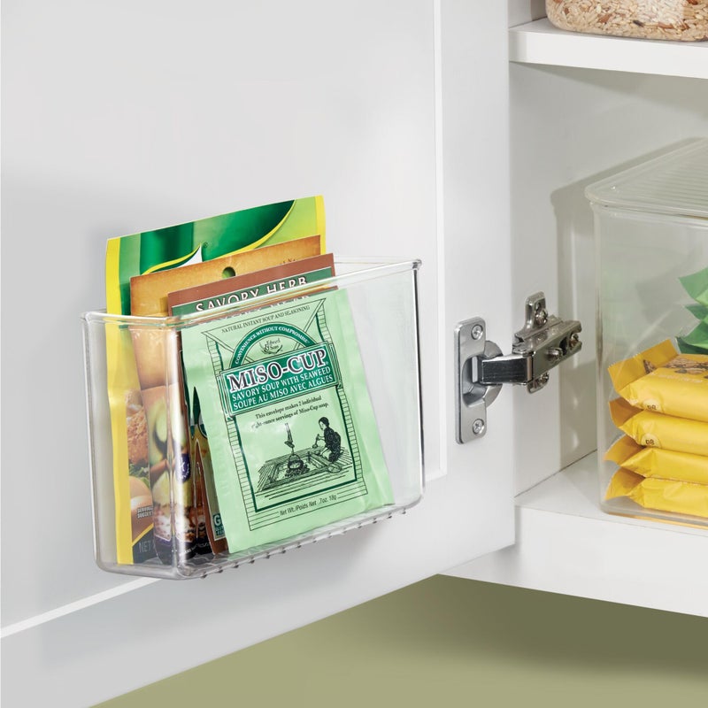 iDesign Adhesive Organizer Bin - Damage-Free Hanging for Kitchen, Bathroom, or Office - Set of 4 - Clear - Image 4