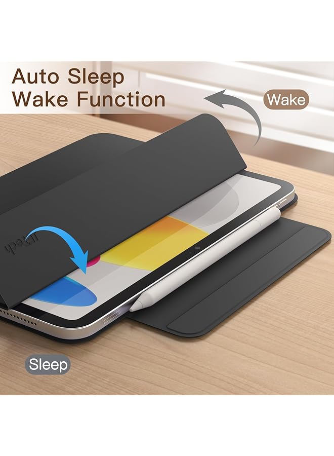جي تيك حافظة مغناطيسية لجهاز ايباد 10 10.9 انش موديل 2022 الجيل العاشر مع غطاء رفيع مغناطيسي مع خاصية الاستيقاظ والنوم التلقائي باللون الاسود - Image 5