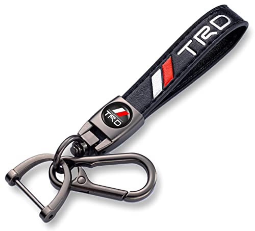 TACOMA Genuine Leather Car Keychain Fit for Toyota TRD Sequoia Tundra 4Runner Trucks Key Chain for Men and Women Family Present Key Ring AccessoriesBlack - Image 1