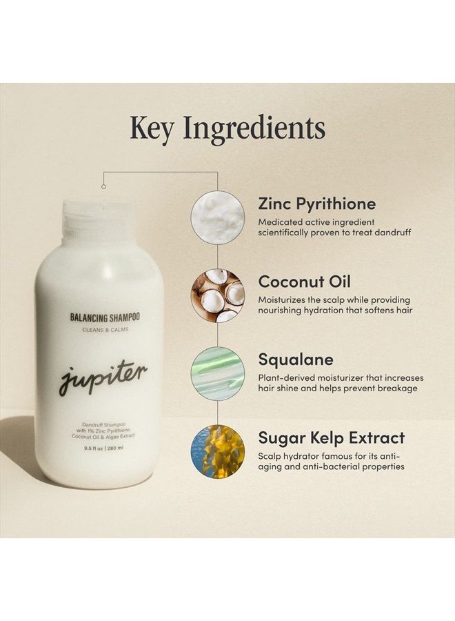 Jupiter Anti Dandruff Shampoo For Women & Men - Physician-Formulated For Flaky, Itchy, Oily, Dry Scalp Treatment - Vegan, Sulfate Free - Color Safe & Paraben Free Scalp Psoriasis Shampoo With Zinc - Image 2