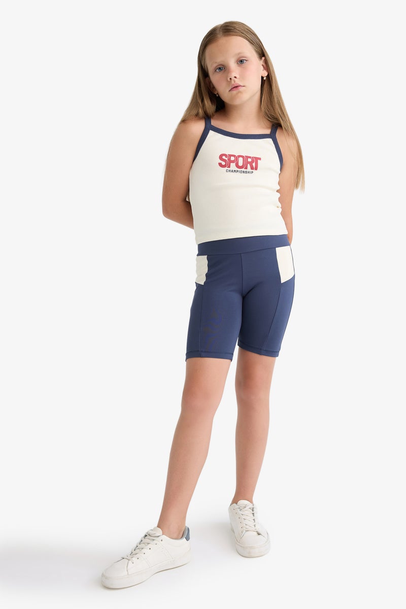 DeFacto Beige Girl Girl Slim Fit 3D Camisole Tank Top Casual - Image 2