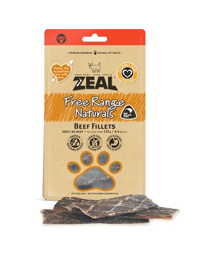 zeal Free Range Naturals Dried Beef Fillets Dog Treats 125g - Image 2
