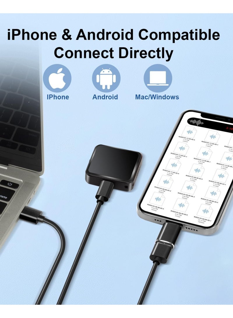 ديقيساند مسجل صوتي 64 جيجا بايت  مسجل صوتي Elasound مزود بتقنية AI-Intelligent Triple Noise Reduction، مسجل صوتي محمول للعمل والمحاضرات والاجتماعات 【جهاز تسجيل مستمر لمدة 100 ساعة】 - Image 5