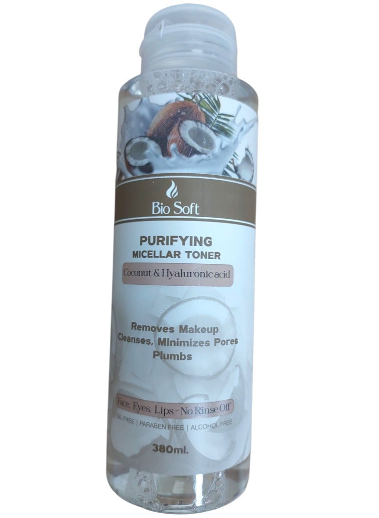 Bio Soft Hydrating Micellar Water with Coconut Milk & Panthenol – 380ml | Deep Moisture & Glow for All Skin Types