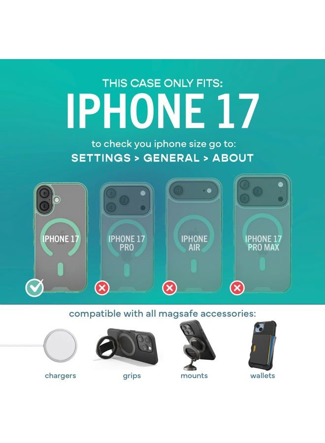 Smartish ® iPhone 17 MagSafe Clear Case - Gripmunk Magnetic Slim Case [Lightweight + Protective] Anti-Yellowing Thin Grip Clear Cover for Apple iPhone 17 - Clearly Green - Image 5