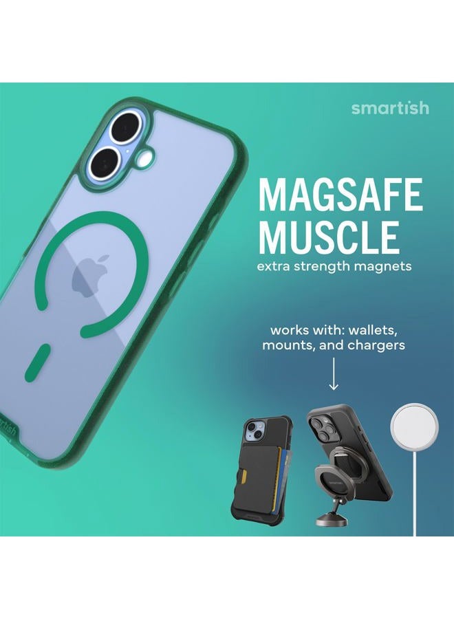 Smartish ® iPhone 17 MagSafe Clear Case - Gripmunk Magnetic Slim Case [Lightweight + Protective] Anti-Yellowing Thin Grip Clear Cover for Apple iPhone 17 - Clearly Green - Image 3