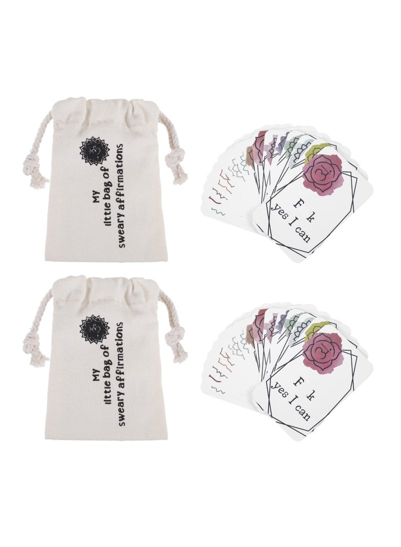 SYOSI 32 PCS Funny Affirmation Card Gift, Sweary Affirmation Cards, Positive Cards, Swear Cards for Self-Improvement, Encouragement Confirmation Card Set Birthday Gift Card for Friends - Image 1