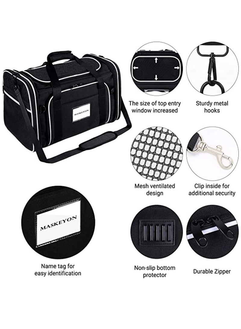 HomarKet Pet Carrier Airline Approved Large Soft Sided Pet Travel TSA Carrier 2 Sides Expandable Cat Collapsible Carrier with Removable Fleece Pad and Pockets for Cats Dogs and Small Animals - Image 3