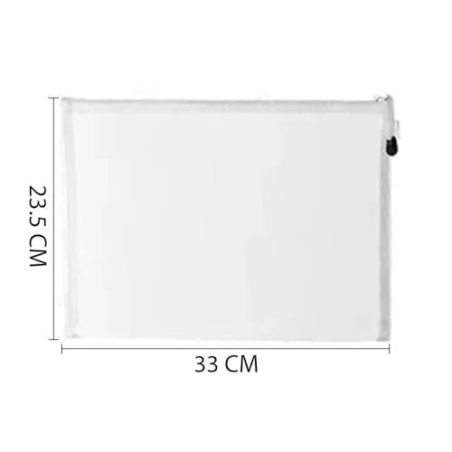 SWILAK 4 Stationary Transparent Pouch, Plastic Zipper Bags, Student Storage Bag, Document Bags, Certificates Bags, Pencil Pen Cases, Envelope Bag, Cosmetic Pouch with Zipper, Travel Organizer(Large) - Image 2