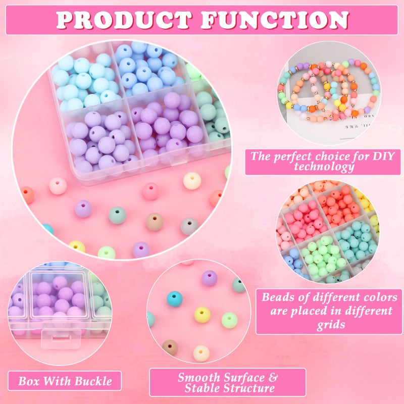 BONNY BOXX 600Pcs 8Mm Candy Color Matte Acrylic Round Beads  24 Colors Assorted Plastic Bubble Gum Beads With Hole Loose Beads Bulk For Bracelets Necklace Jewelry Making Diy Crafts - Image 4