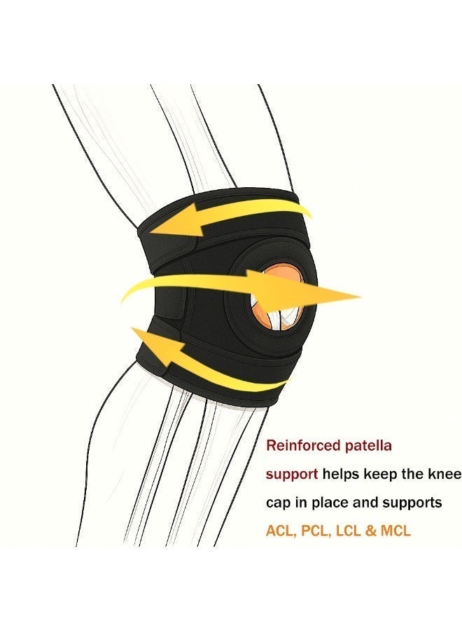 VBOSI Knee Support Brace for Men Women, Adjustable Compression Sleeve Wrap Patellar Pad Tendon - Arthritis Pain, meniscus tear, Injury Recovery, Running, Workout, - Image 5