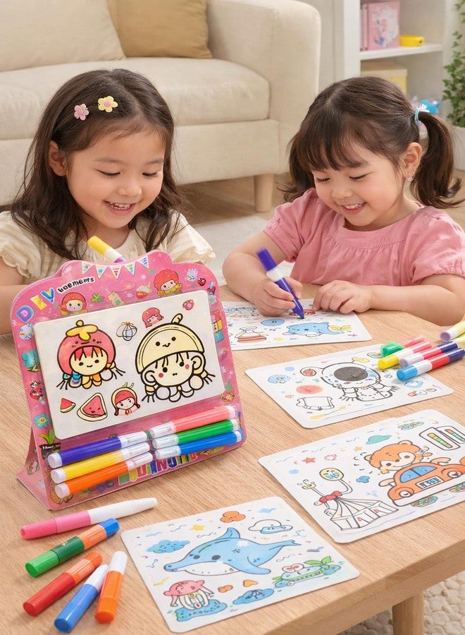Returngifts Colorful Kids' stationery gift Set - Cartoon-Themed Set with colouring sheets and colours pens- Pack of 6 Birthday party returns gifts and kanjak kanya Navratri pujan (Design 5) - Image 3