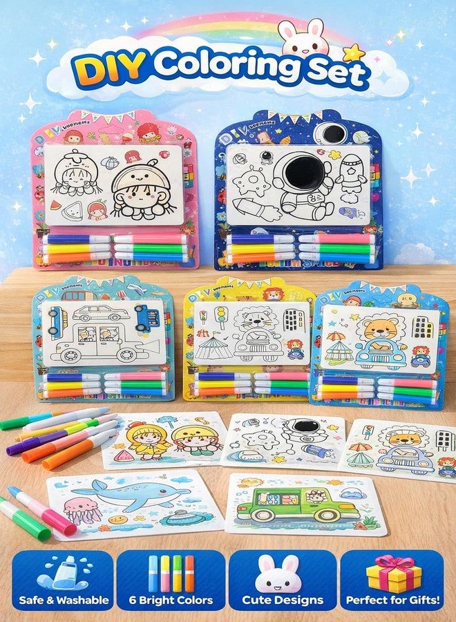 Returngifts Colorful Kids' stationery gift Set - Cartoon-Themed Set with colouring sheets and colours pens- Pack of 6 Birthday party returns gifts and kanjak kanya Navratri pujan (Design 5) - Image 4