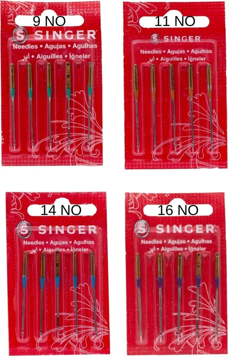 سينجر Home Sewing Machine Needle 9 11 14 16 Number