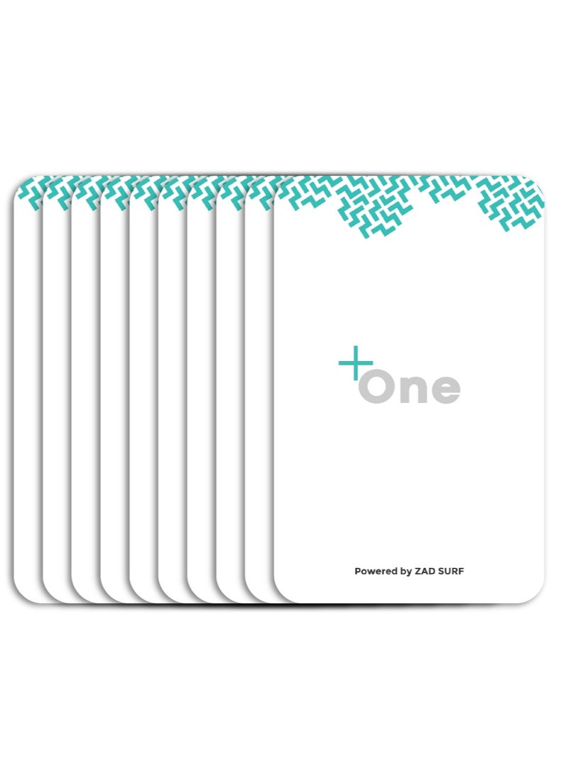 Zad Surf Pack of 10 Plastic NFC Business Card ( + One ) Zad Surf for Instant Contact and Social Media iOS and Android  - Image 1