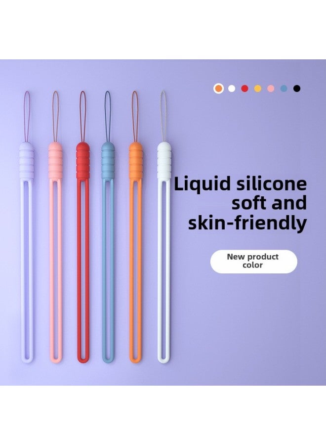 Loquat Silicone Mobile Phone Lanyard Earphone Box Accessories Small Fan Hand Warmer Hanging Rope Short Liquid Silicone Hand Rope-Specifications:Lilac - Image 4