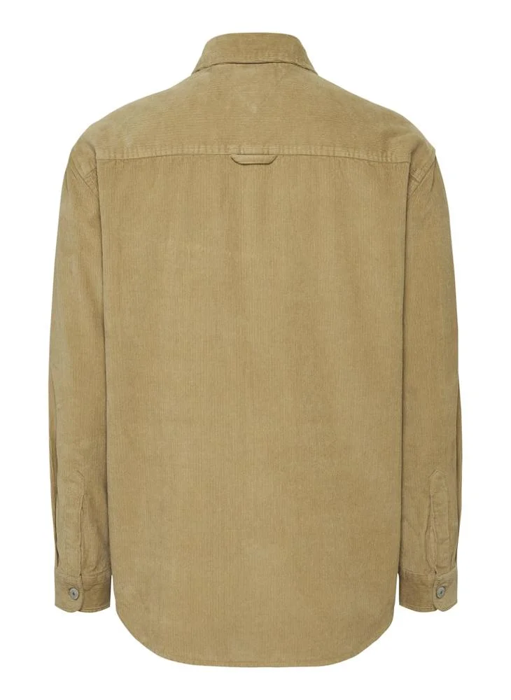 TOMMY JEANS Logo Print Button Detail Relaxed Fit Shirt