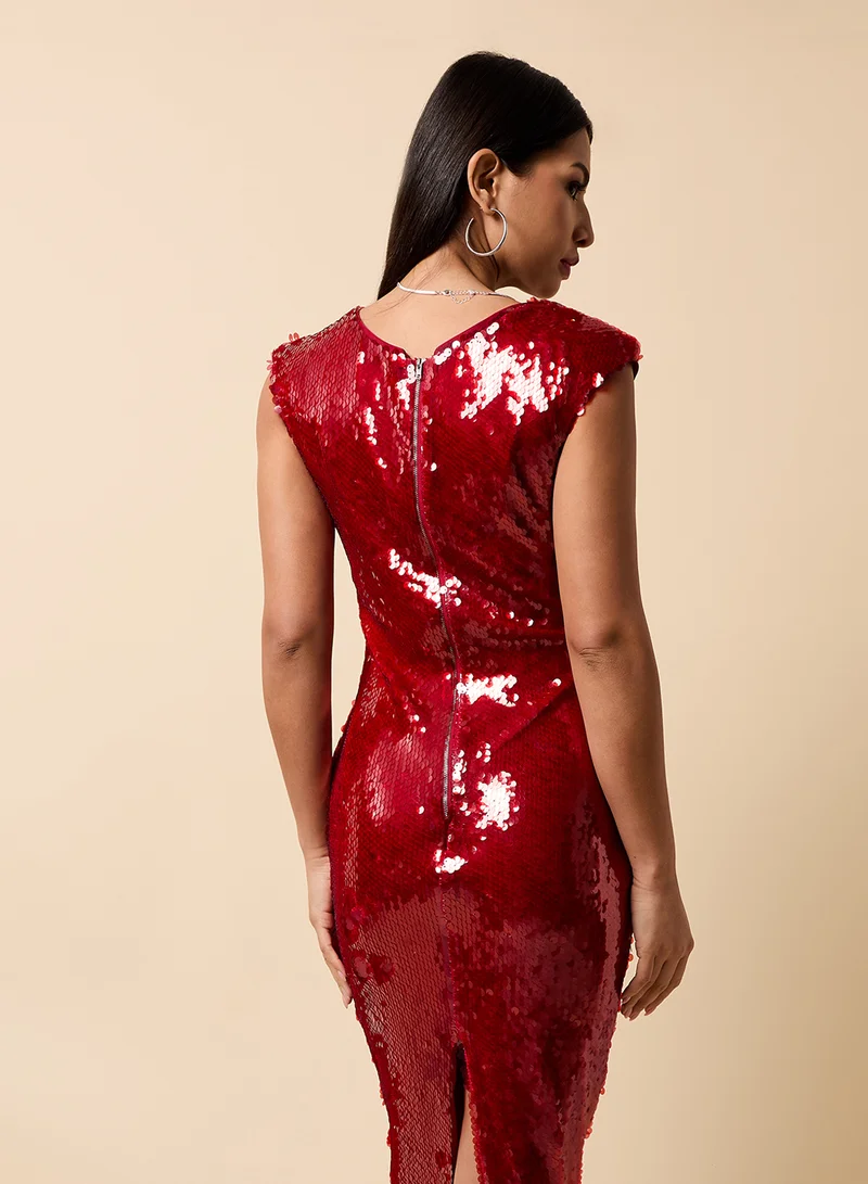 ليتل مسترس Sequin Detail Sleeveless Maxi Dress