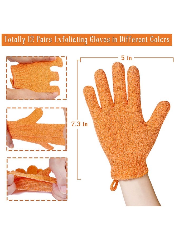 CVNDKN Shower Gloves,24 Pcs Exfoliating Bath Gloves,Body Scrub Gloves With Hanging Loop For Beauty Spa Massage Skin Shower Body Scrubber12 Colors  - Image 2