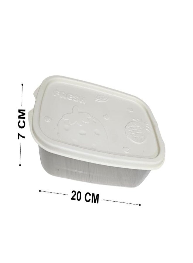VELEXE Airtight Rectangular Food Storage Container with Lid | 1000ml | Pack of 2 | Cream | BPA-Free Plastic Kitchen Container | Freezer & Fridge Safe | Stackable Pantry Organizer - Image 2