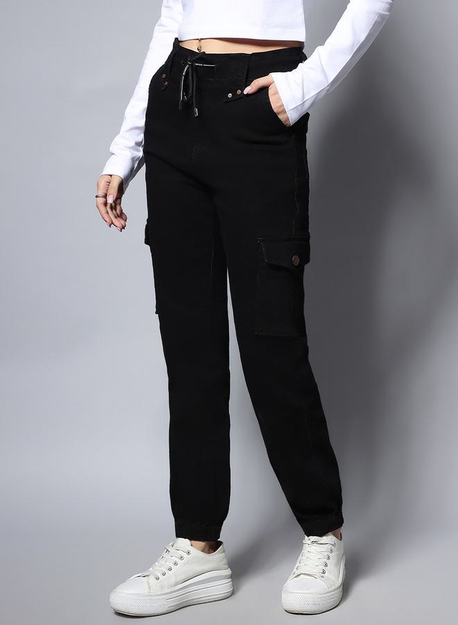 HIGH STAR Solid Mid Rise Jeans With Drawstring Closure - Image 2