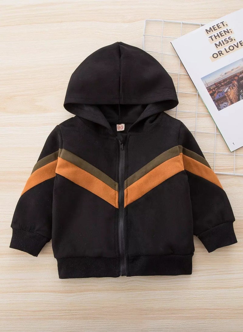 Baby Chevron Zip-up Hooded Jacket  - Image 1